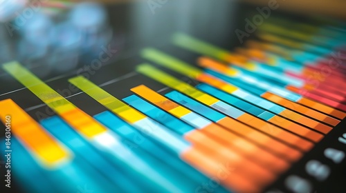 A close-up of a financial spreadsheet with colorful charts and graphs.