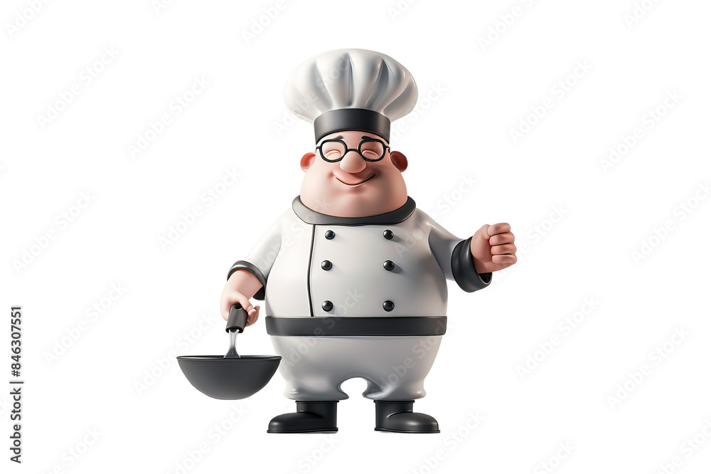 Cartoon chef character in uniform holding a pan and smiling. Ideal for culinary, cooking, or restaurant-themed projects. Cartoon chef character in uniform holding a pan and smiling. Ideal for culinary, cooking, or restaurant-themed projects.