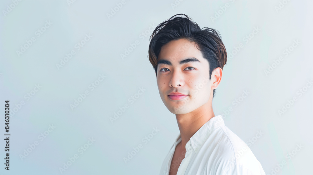 美容広告のようなさわやかなアジア男性のポートレートスタジオ写真 美容広告のようなさわやかなアジア男性のポートレートスタジオ写真