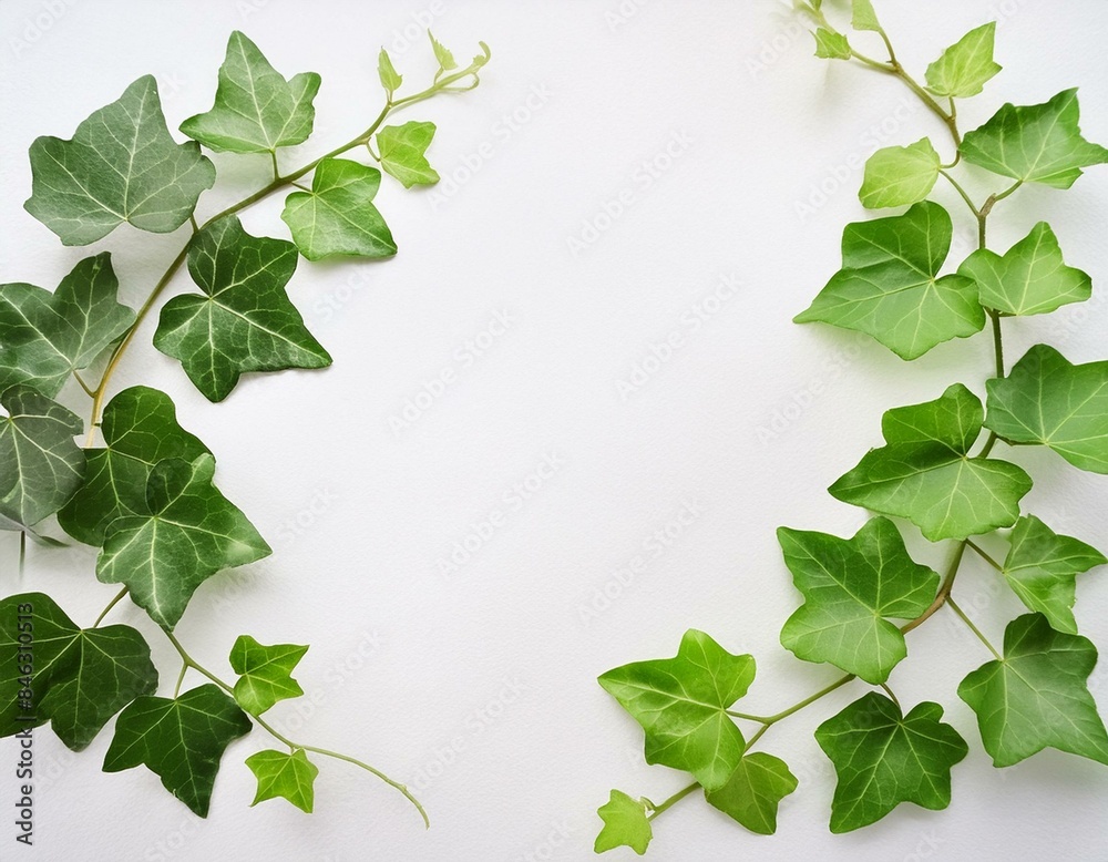 Naklejka premium ツタの葉のフレーム