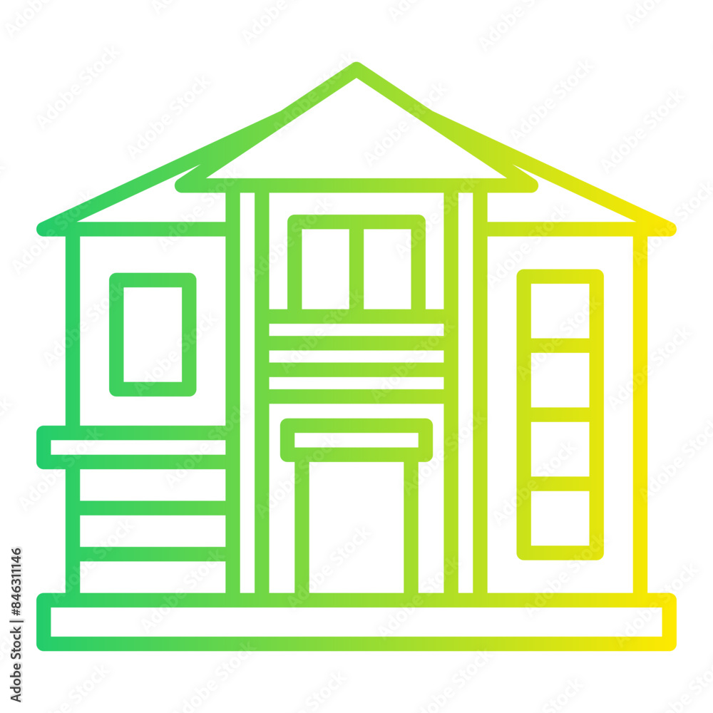 Modern House Gradient Linear Modern House Gradient Linear