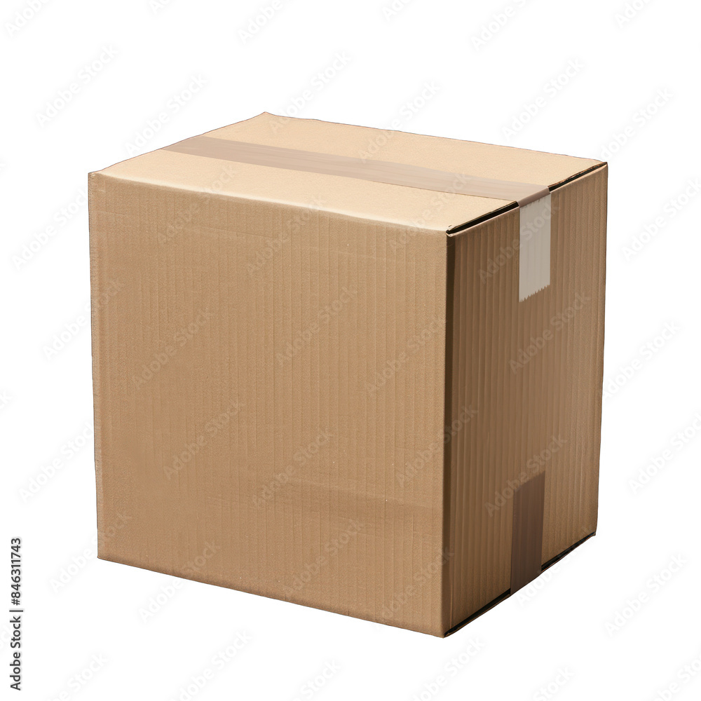 Closed cardboard box with tape and recycle symbol , isolated on white, PNG, cutout, or clipping path. Packaging and shipping concept for design and print. Closed cardboard box with tape and recycle symbol , isolated on white, PNG, cutout, or clipping path. Packaging and shipping concept for design and print.