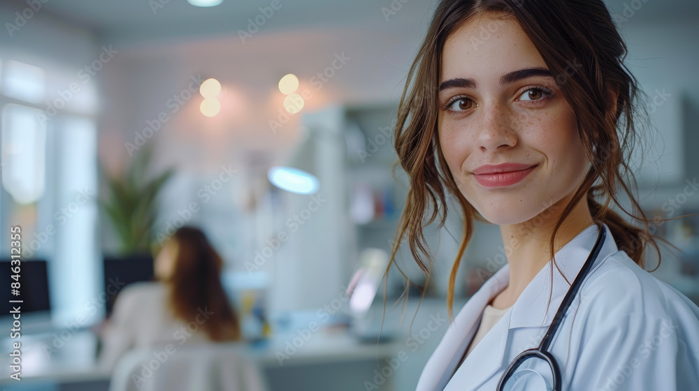 Doctor with Confidence and Professionalism in Her Work Environment Doctor with Confidence and Professionalism in Her Work Environment