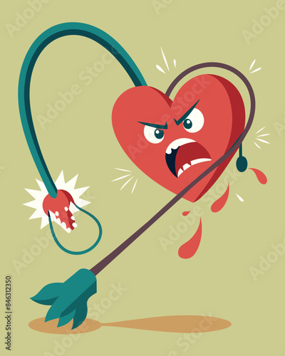 The verbal attack came out of nowhere each word becoming a whip that tore through his heart.. Vector illustration