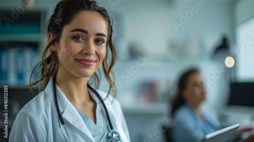 Doctor with Confidence and Professionalism in Her Work Environment