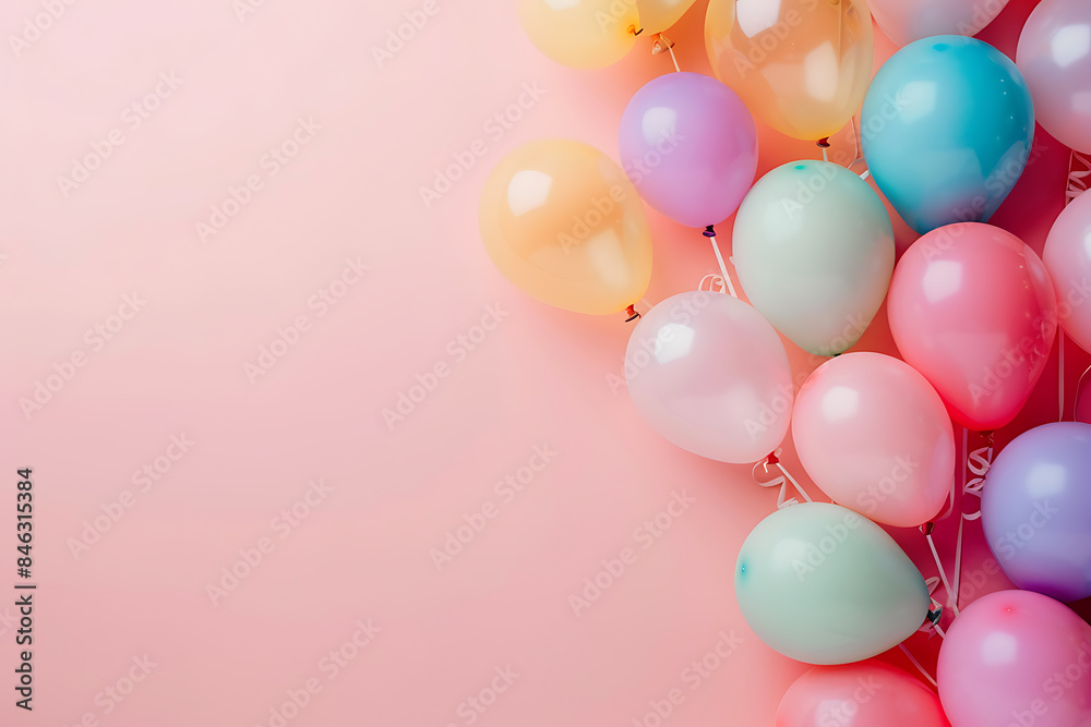 a bunch of colorful balloons with a pink background a bunch of colorful balloons with a pink background