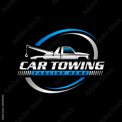 Tow Service Towing Truck Company Logo Template