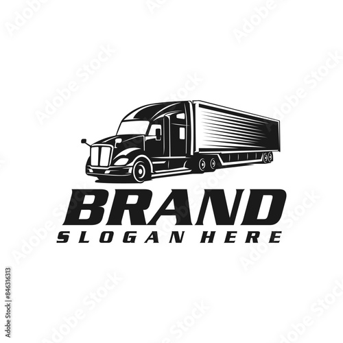 Semi truck logo. Trucking Company Logo template