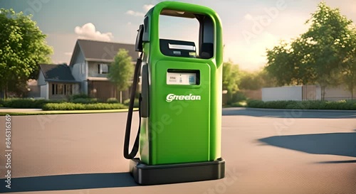 Wallpaper Mural Green gas station with green and clean energy as an environmentally friendly alternative Torontodigital.ca