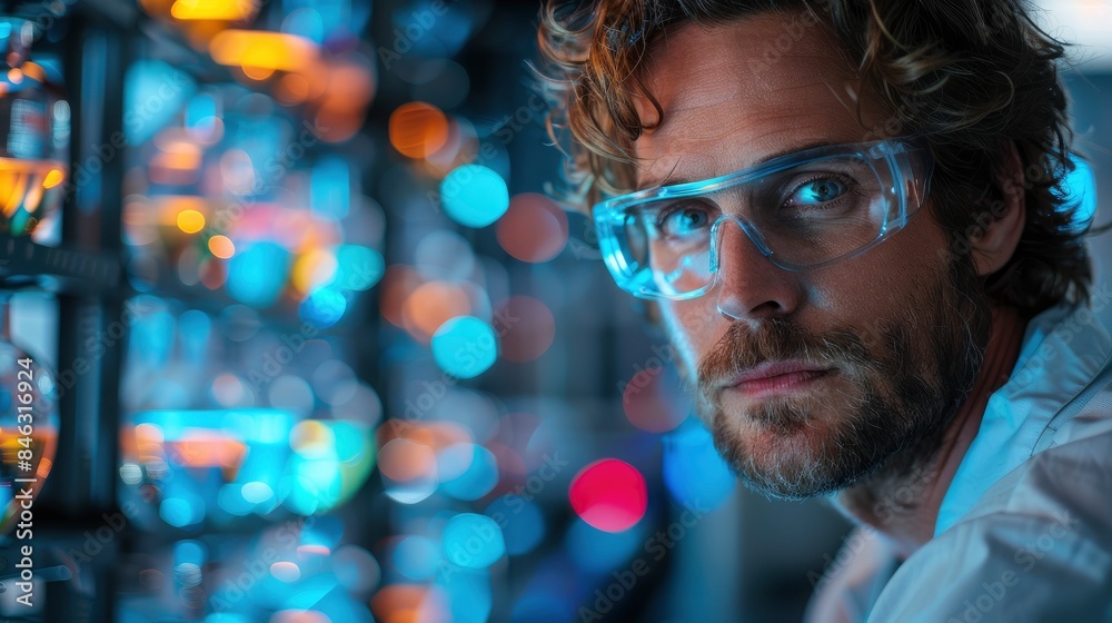 An Enthusiastic Scientist In A Sensory Perception Lab, Eagerly Studying Human Reactions To Various Stimuli An Enthusiastic Scientist In A Sensory Perception Lab, Eagerly Studying Human Reactions To Various Stimuli