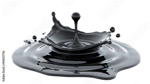 black splash isolated on white, Puddle of balsamic vinegar Hype realistic Highly Detailed Isolated On Transparent Background Png File