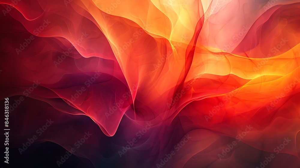 Obraz premium An abstract background with gradient circles fading from the center to the edges, smooth transitions, vibrant hues of red, orange, and yellow, hd quality, glossy finish, digital painting.