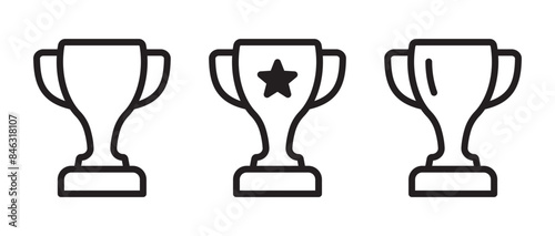Trophy icon. Trophy cup, winner cup, victory cup icon. Reward symbol sign for web and mobile.