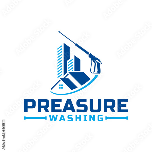 vector graphic of pressure power wash spray logo design icon