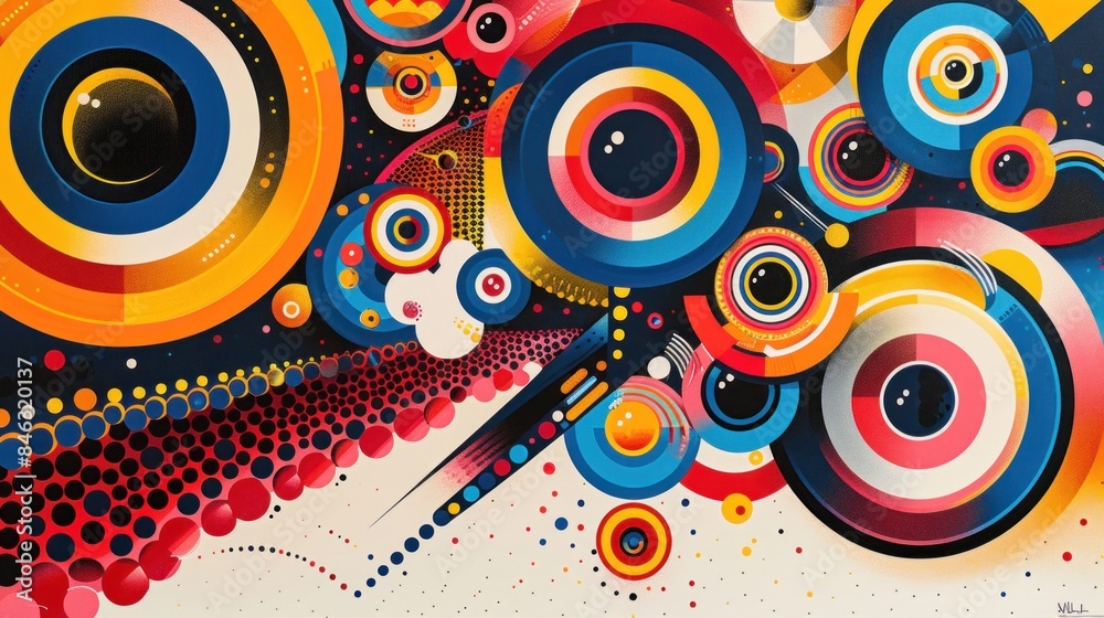 Obraz premium Vibrant Retro Geometric Texture Background