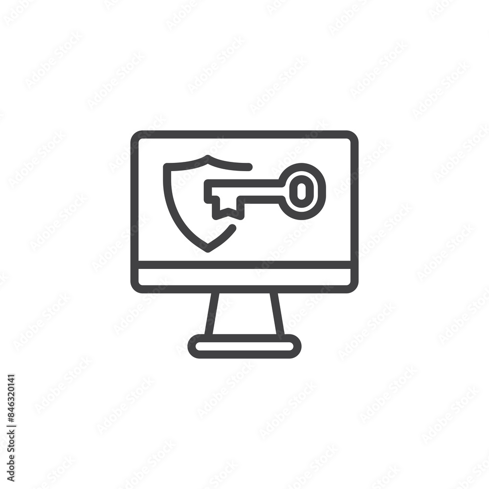 Password Protection Software line icon Password Protection Software line icon