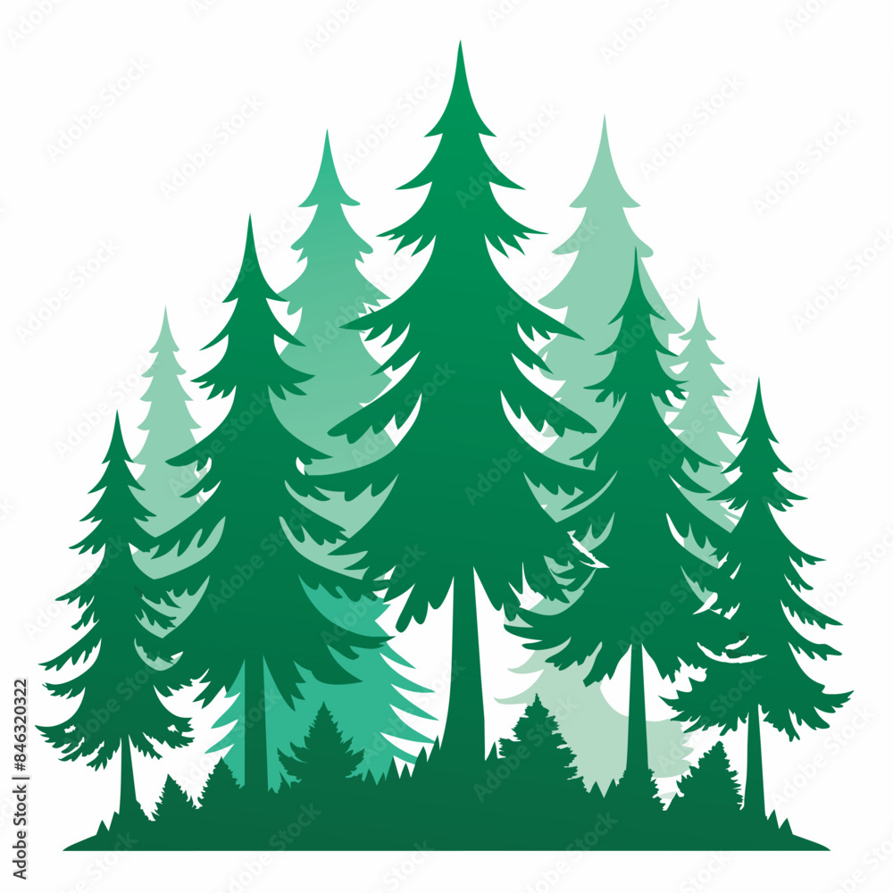Fototapeta premium christmas trees set