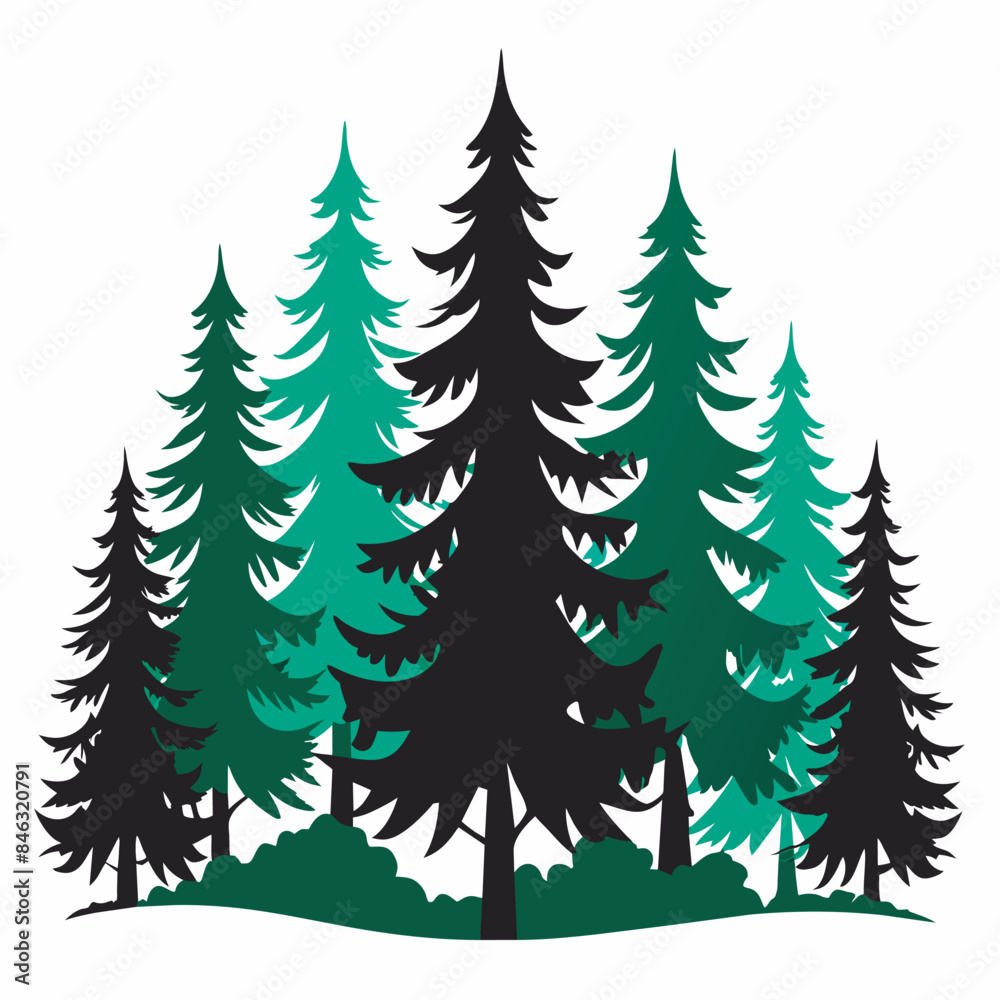 Fototapeta premium trees vector illustration