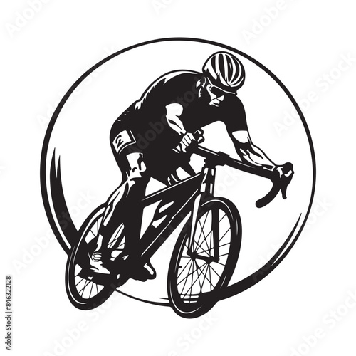 Silhouette of a cyclist male on white background Stock Vector Image and Design