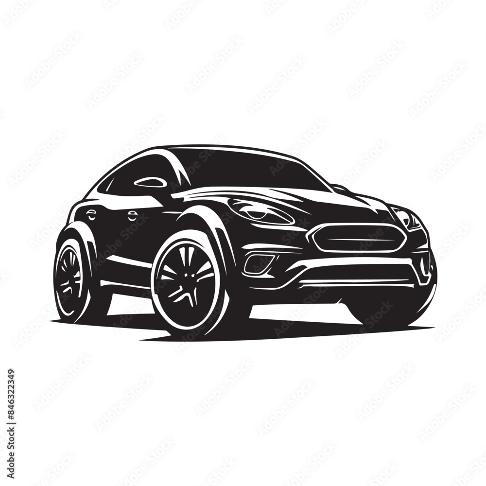 Modern Car silhouette Vector Image isolated on white background Modern Car silhouette Vector Image isolated on white background
