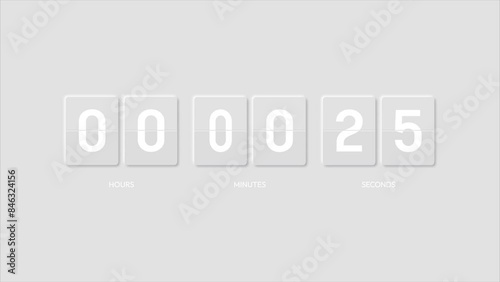 Minimal Embossed Countdown 3d Flat Design Rounded Timer 30 Seconds to 0 Seconds Animation 4K Footage Motion Video