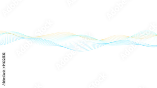 Colorful wave lines. Blue, orange lines background. Abstract blue and yellow wave geometric Technology,