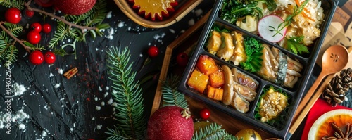 Wallpaper Mural Delight in a festive bento box brimming with seasonal ingredients, perfect for any occasion Vibrant colors and fresh flavors await in this culinary masterpiece Torontodigital.ca