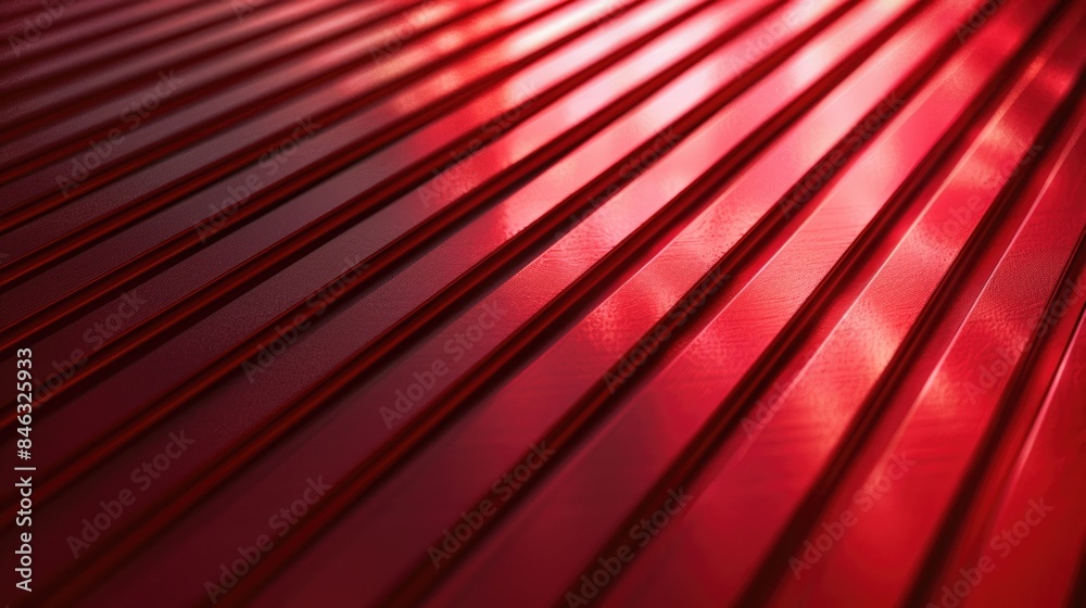 Fototapeta premium A red metal surface with a shiny, reflective surface