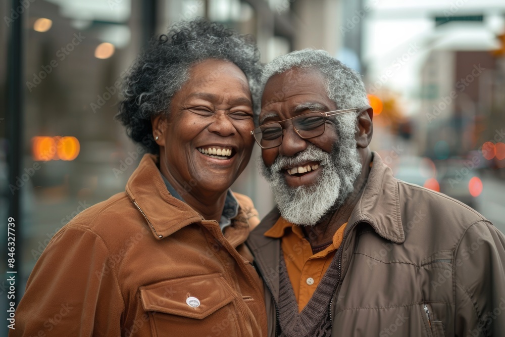 Cheerful elderly couple enjoying retirement Cheerful elderly couple enjoying retirement