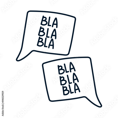 Chat, messages blah, blah, blah. Vector linear icon isolated on white background.