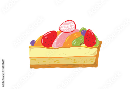 シンプルなフルーツタルトのイラスト