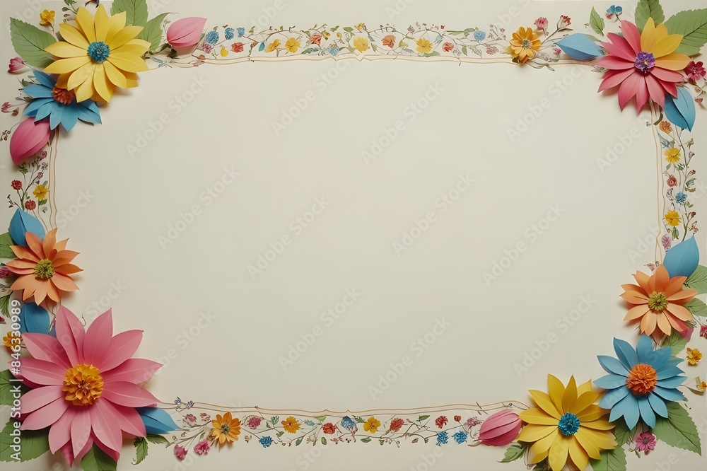 Obraz premium Several different shapes of stationery using floral patterns