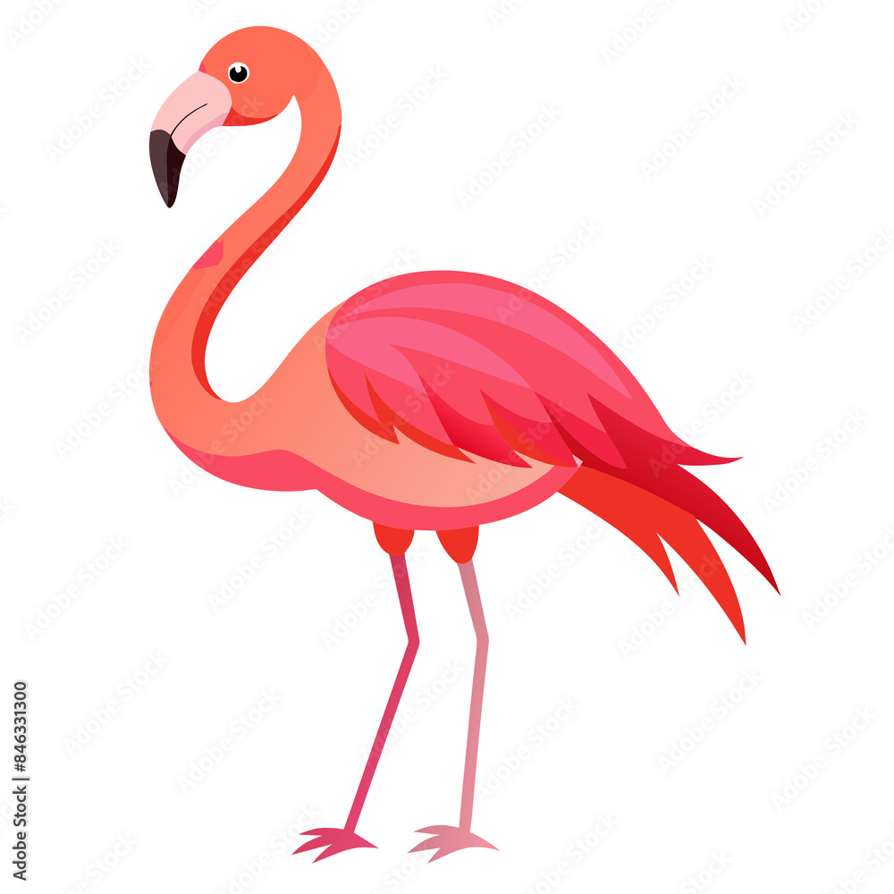 Obraz premium Flamingo Illustration Isolated on White Background Transparent PNG