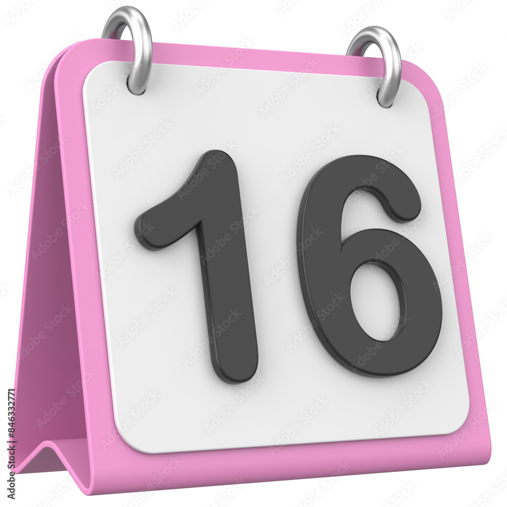 3D calendar. Day 16. Sixteenth day of the month. 3D illustration. 3D calendar. Day 16. Sixteenth day of the month. 3D illustration.