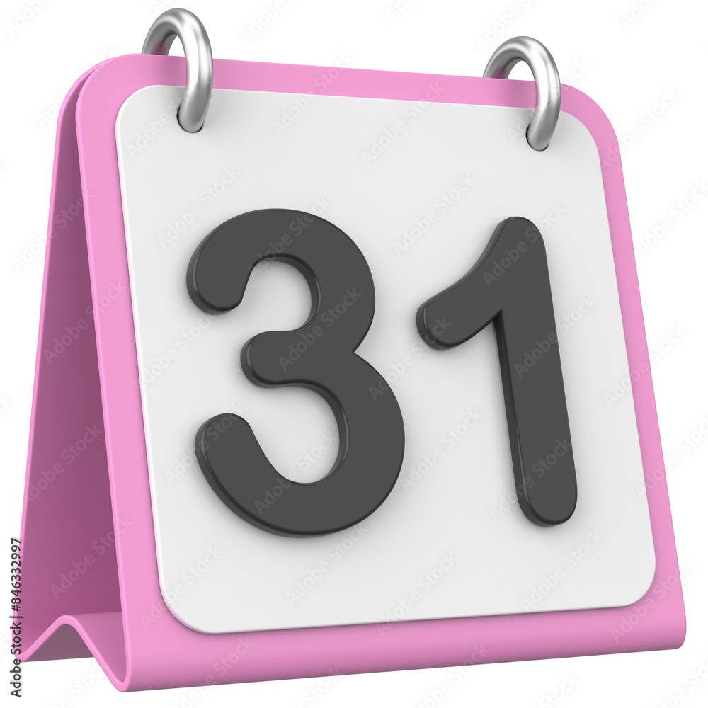 3D calendar. Day 31. Thirty-first day of the month. 3D illustration. 3D calendar. Day 31. Thirty-first day of the month. 3D illustration.