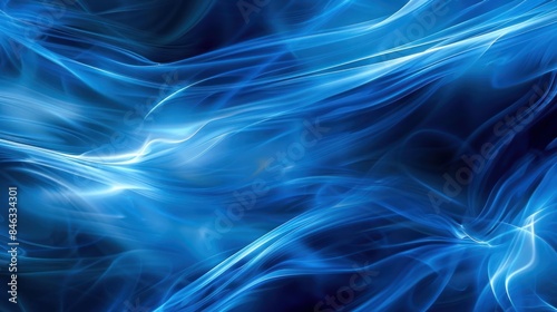Capture the essence of fluidity and movement with a photo showcasing a dynamic blue abstract with a smooth motion blur pattern, ideal for website headers.  © Wattana