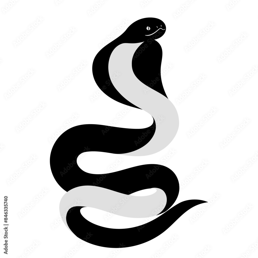 Naklejka premium シンプルなコブラのシルエットイラスト素材