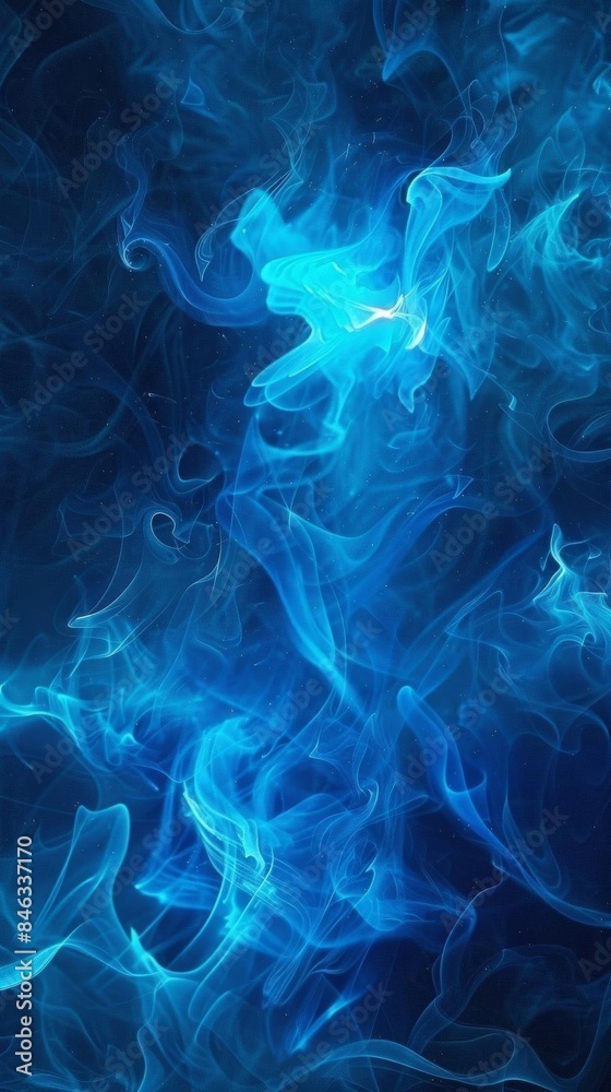 Obraz premium Electric Blue Aquatic Organism in Fluid Art