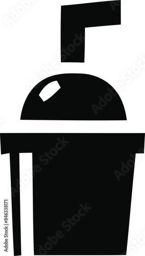 Monochrome Minimal Trash Bin Icon for Waste Segregation