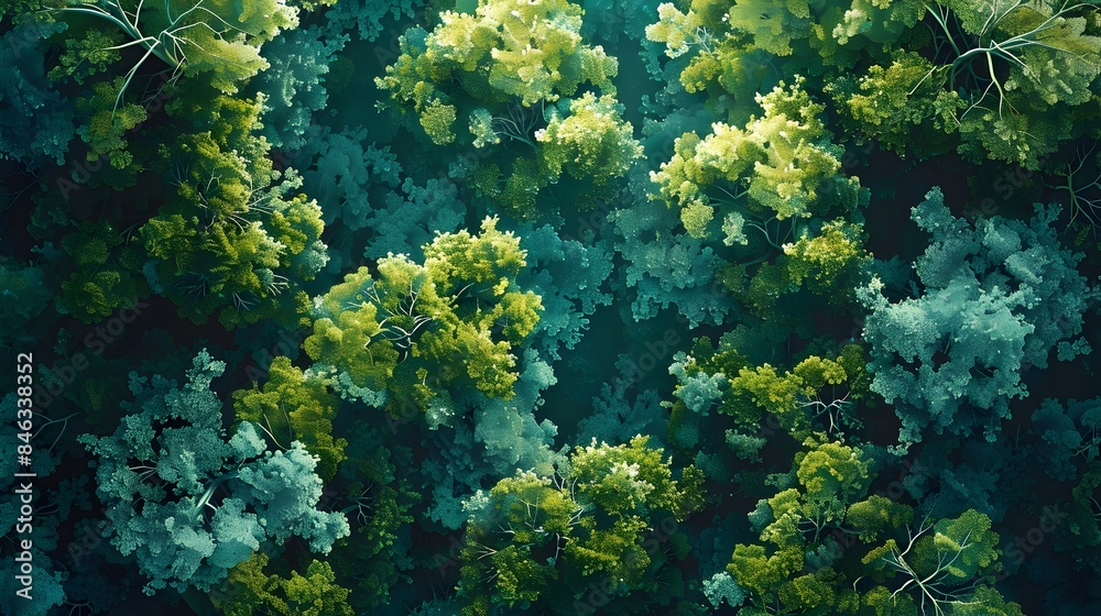 Lush Forest Canopy Interwoven with Intricate Patterns and Vivid Colors Evocative of Natural Wonder and Potential Lush Forest Canopy Interwoven with Intricate Patterns and Vivid Colors Evocative of Natural Wonder and Potential