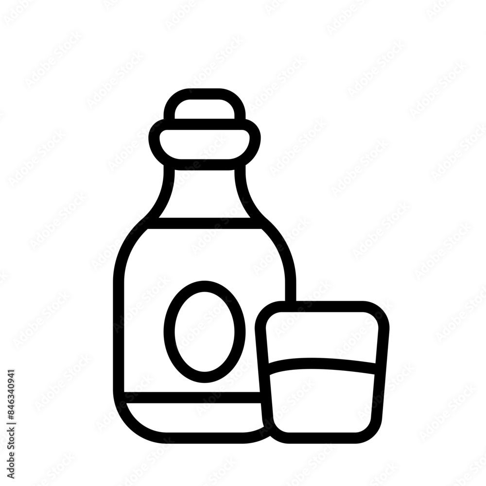 Tequila Bottle and Glass Icon Ideal for Beverage and Party Illustrations Tequila Bottle and Glass Icon Ideal for Beverage and Party Illustrations