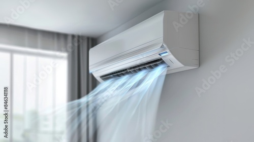 Cooling airflow from an air conditioning unit, enhancing the room's comfort photo