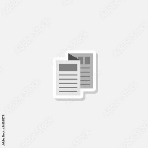 Flyer leaflet icon. Brochure sheet icon sticker isolated on gray background