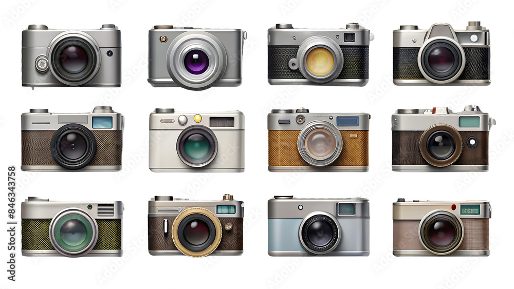 Set Of Cameras Isolated On Transparent Background, Collection Of Cameras
Set Of Cameras Isolated On Transparent Background, Collection Of Cameras