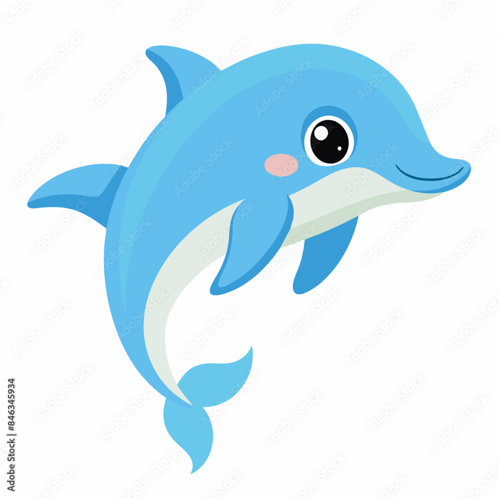 Fototapeta premium cute dolphin vector artwork illustration svg