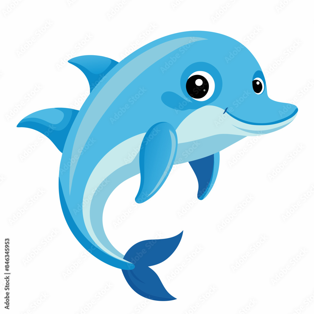 Fototapeta premium cute dolphin vector artwork illustration svg