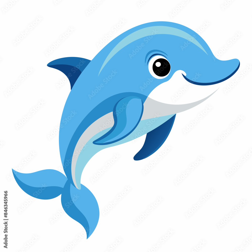 Fototapeta premium cute dolphin vector artwork illustration svg