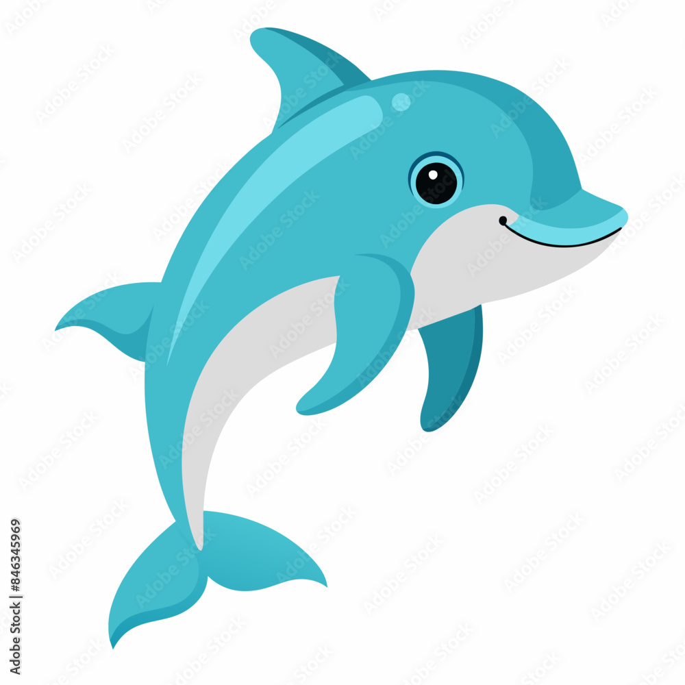 Fototapeta premium cute dolphin vector artwork illustration svg