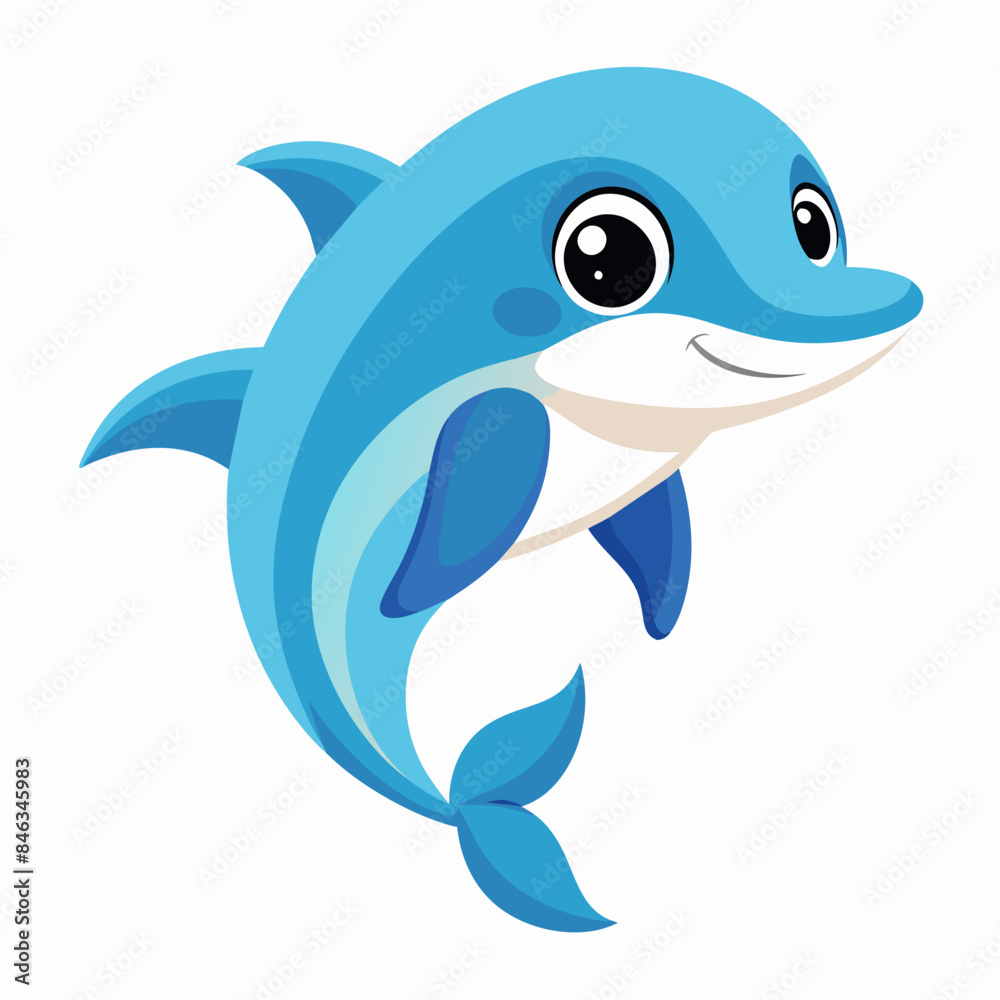 Naklejka premium cute dolphin vector artwork illustration svg