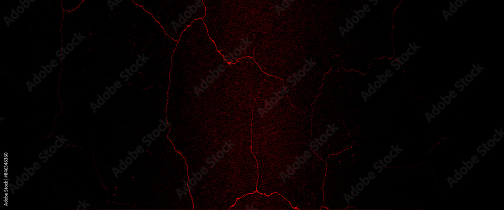 Vector red grunge cracked texture crack on the wall, dark red for horror background	
